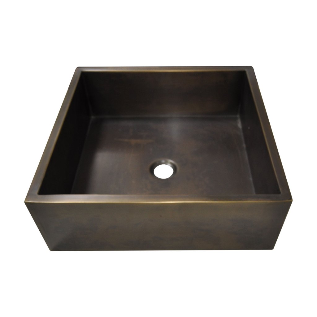 Coppersmith Creations Square Double Wall Antique Brass Sink