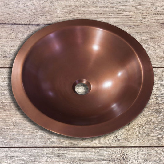Coppersmith Creations Double Wall Round Copper Sink Hammered 18" x 5"