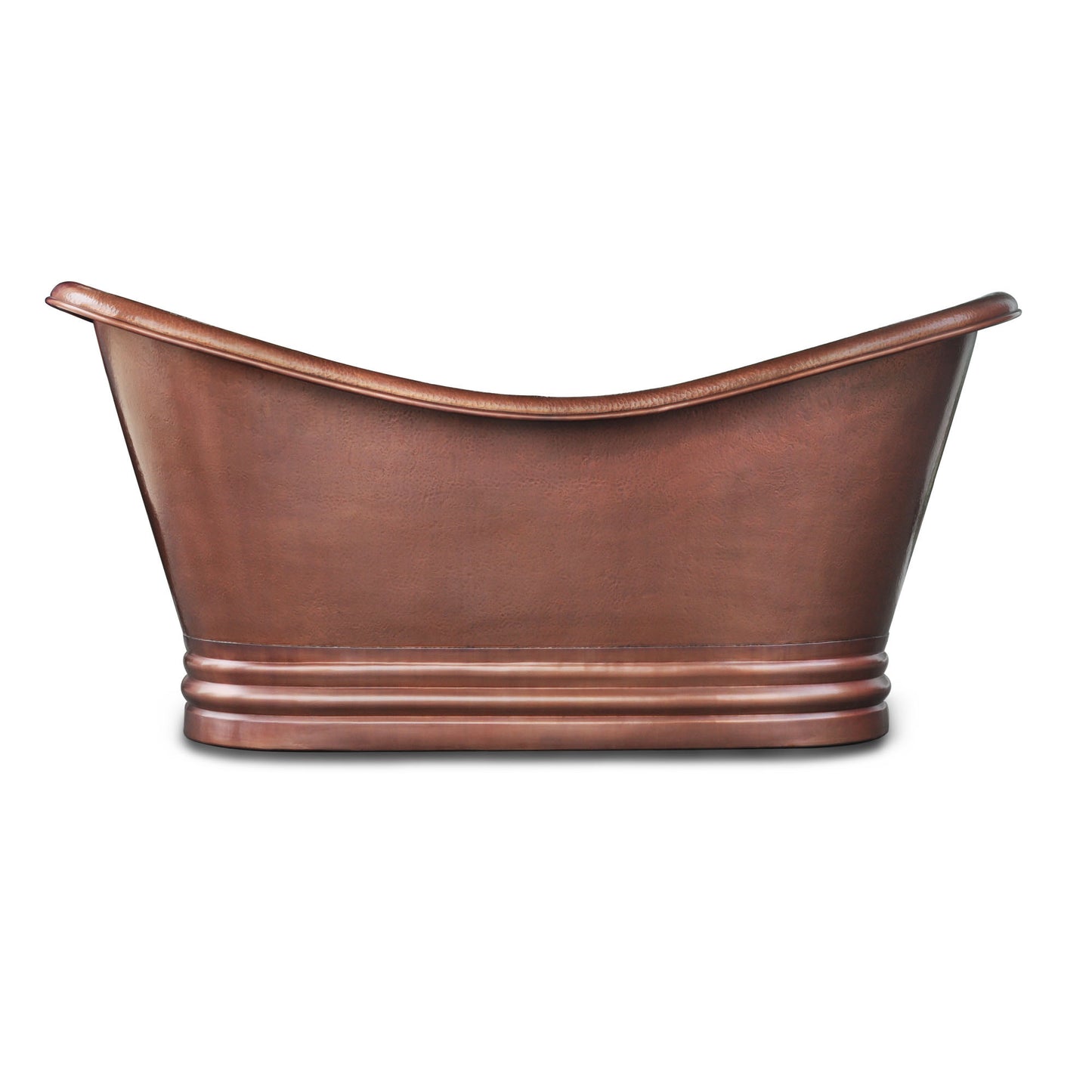 Coppersmith Creations Ribbed Base Hammered Antique Copper Freestanding Tub