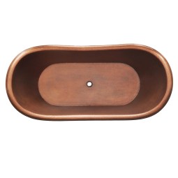Coppersmith Creations Ribbed Base Hammered Antique Copper Freestanding Tub