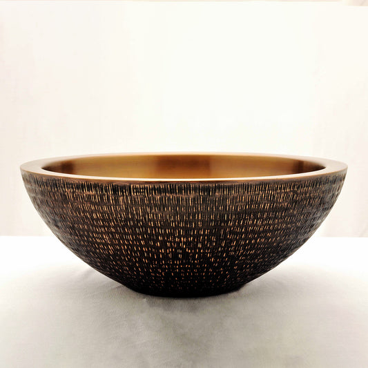 Coppersmith Creations Copper Sink Rice Hammered Outside