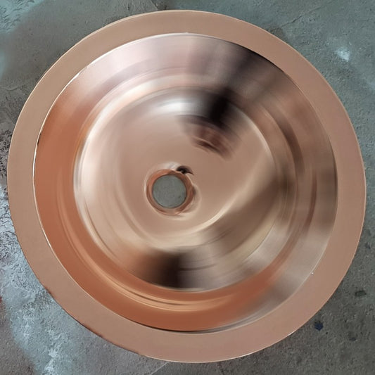 Coppersmith Creations Round Copper Sink Polished 18" x 5"