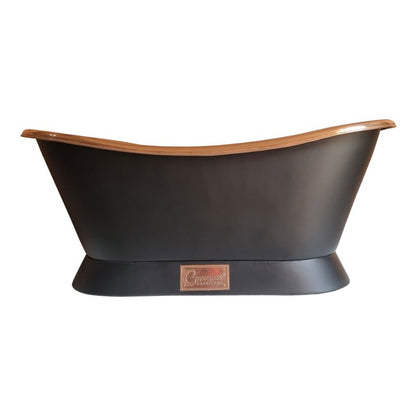 Coppersmith Creations Slanting Base Copper Bathtub Full Black Exterior