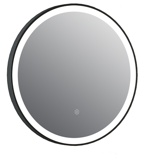 Tailored Bathrooms Rosie 600mm LED Round Mirror with Demister & Colour Change – Black / Brushed Brass