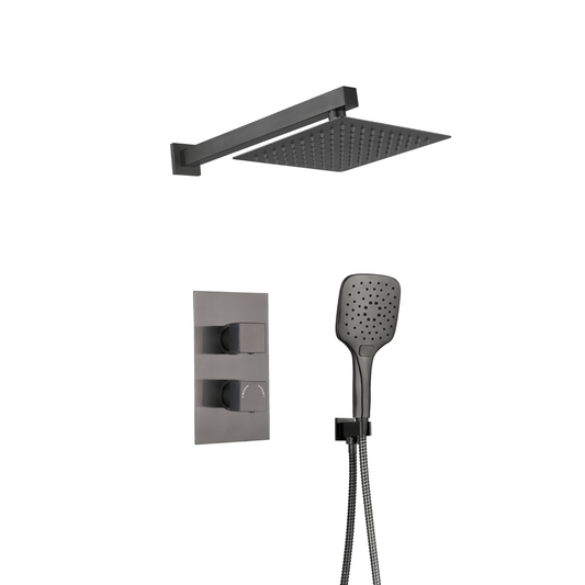 Tailored Bathrooms Square Concealed Thermostatic 2 Handle 2 Way Shower Kit
