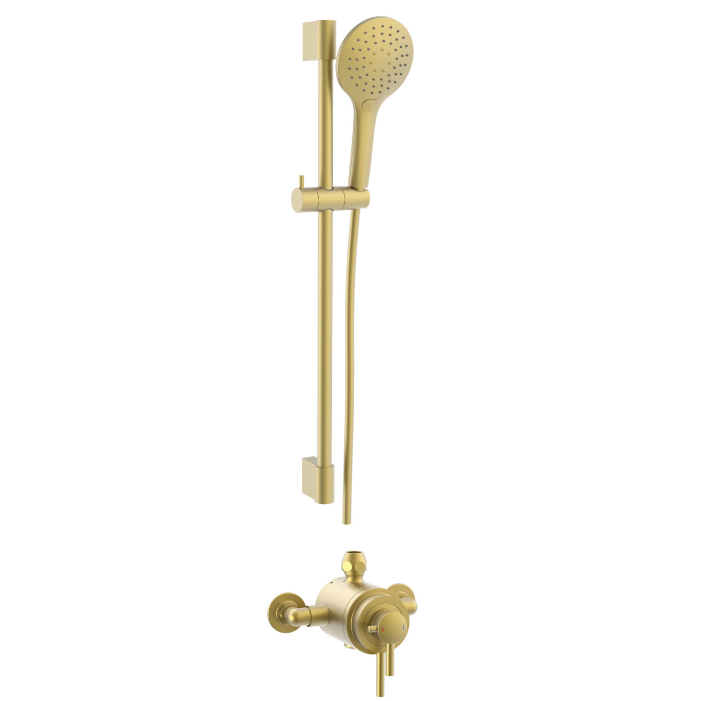 Tailored Bathrooms Conwy Concentric Dual Control Shower Kit – Brushed Brass