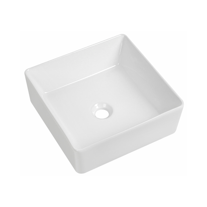 Tailored Bathrooms Parma Square Countertop Basin – Gloss White (390x390xD140mm)
