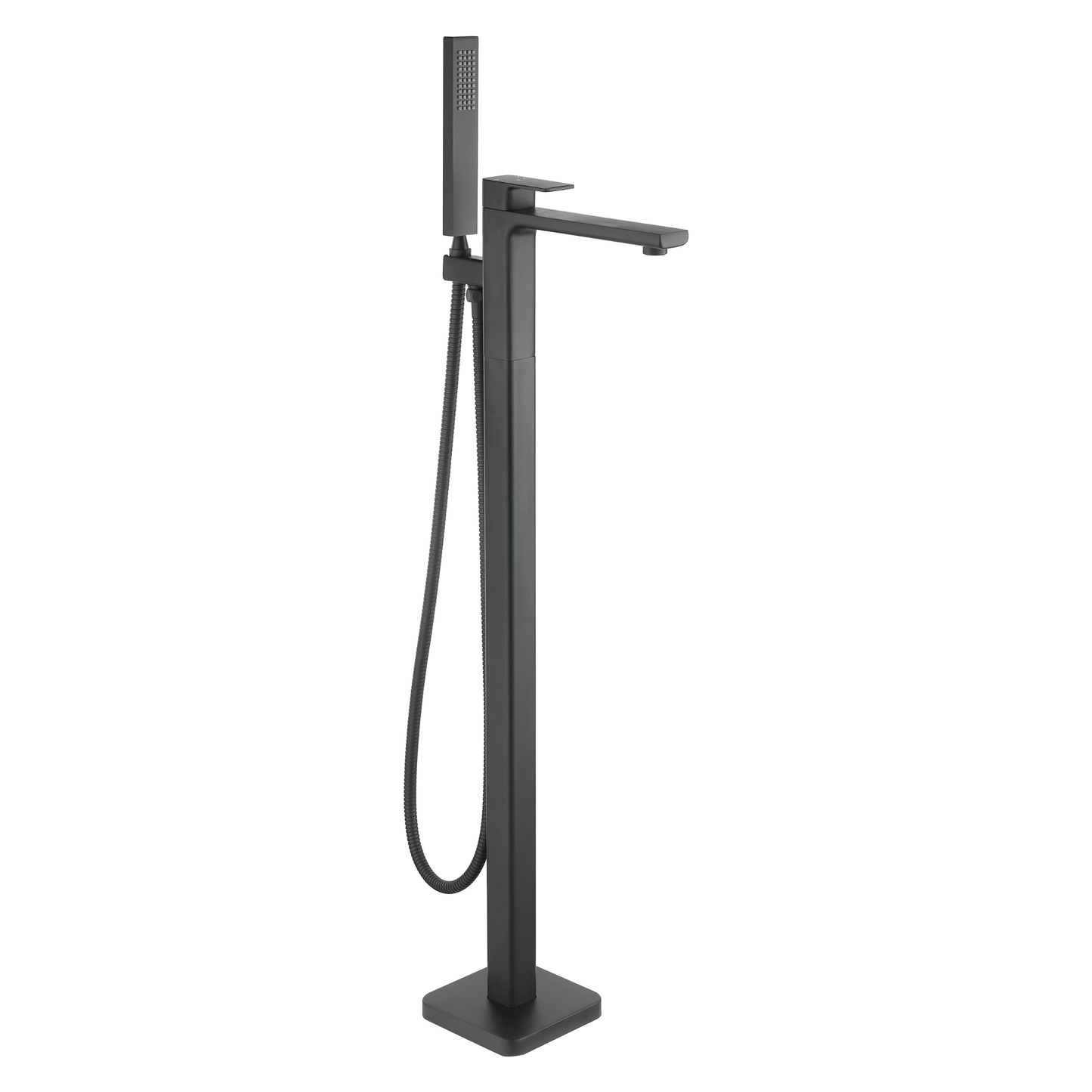 Tailored Bathrooms Quadrado Square Freestanding Bath Tap with Shower Mixer – Brushed Brass, Chrome, or Black