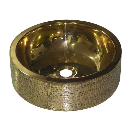 Coppersmith Creations Brass Sink Pattern Exterior Double Wall Design
