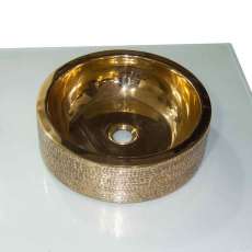 Coppersmith Creations Brass Sink Pattern Exterior Double Wall Design