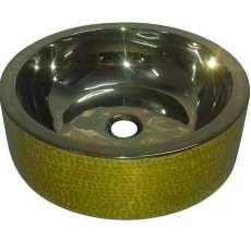 Coppersmith Creations Double Wall Brass Sink Lustrous Nickel Finish Inside