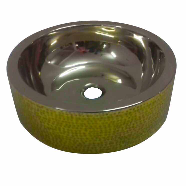 Coppersmith Creations Double Wall Brass Sink Lustrous Nickel Finish Inside