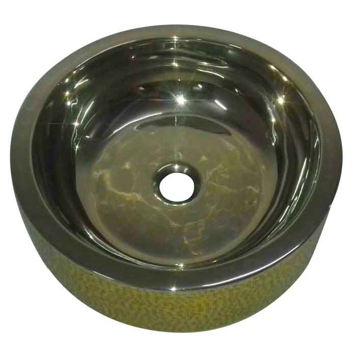 Coppersmith Creations Double Wall Brass Sink Lustrous Nickel Finish Inside