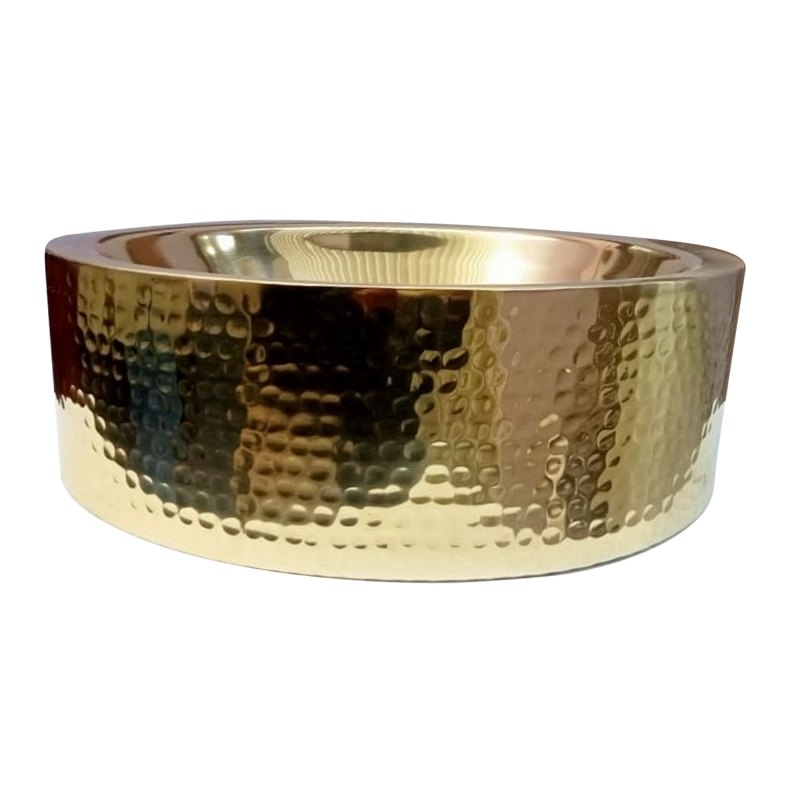 Coppersmith Creations Brass Sink Hammered Pattern Exterior & Smooth Interior Double Wall