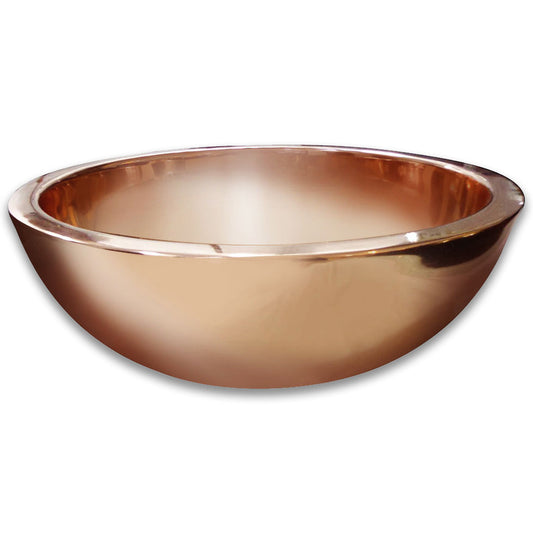Coppersmith Creations Copper Sink Round Shining Double Wall 16″ x 6″