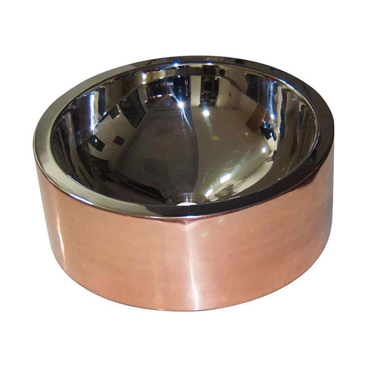 Coppersmith Creations Double Wall Copper Sink Nickel Inside Shiny Copper Outside