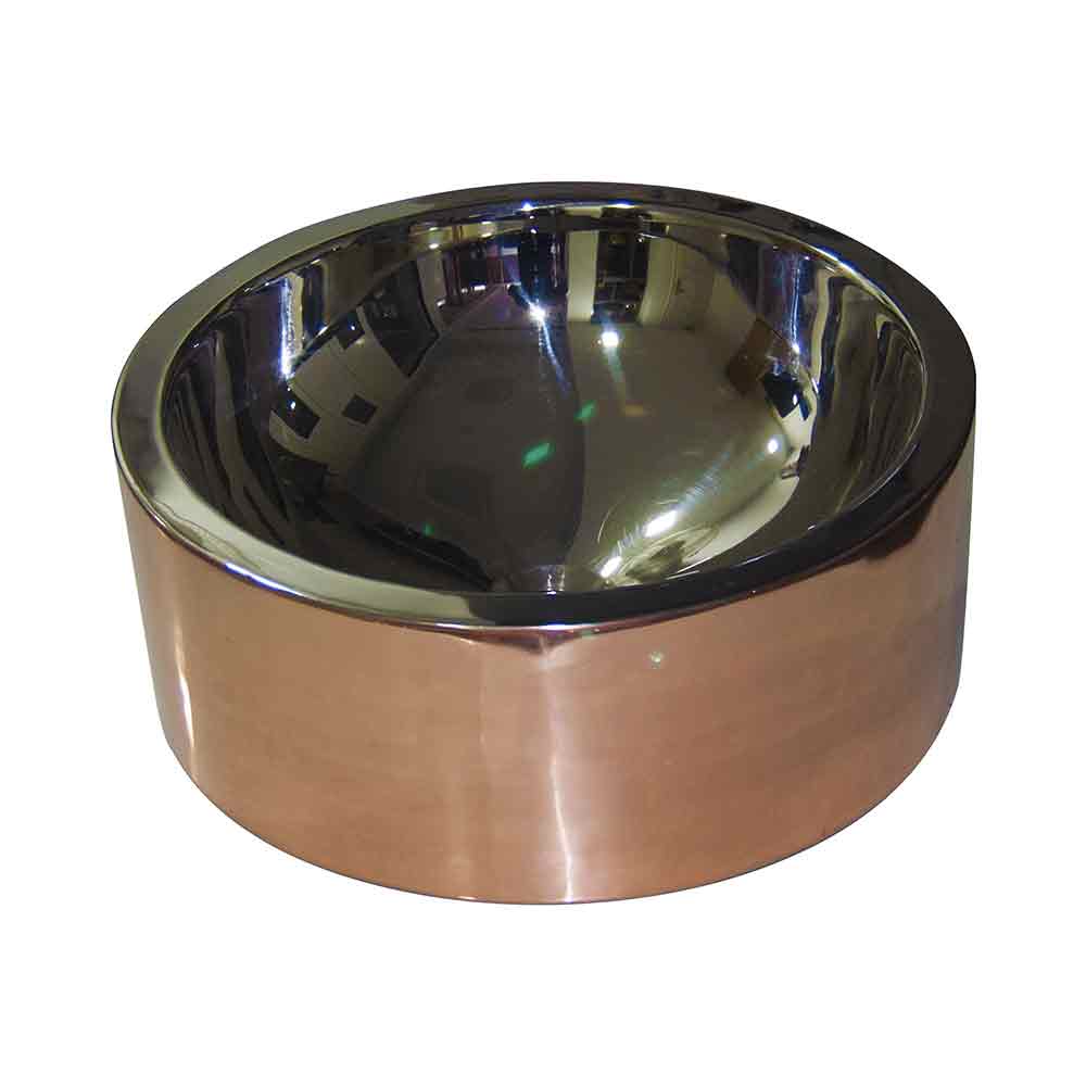 Coppersmith Creations Double Wall Copper Sink Nickel Inside Shiny Copper Outside