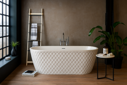 Roll Top Bath Company Faye Freestanding Bath – Diamond Textured Acrylic Bathtub