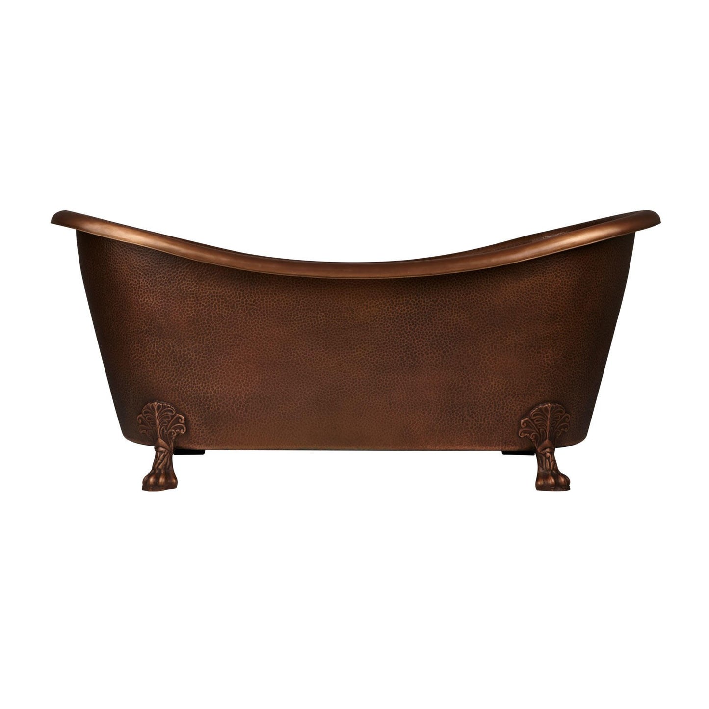 Coppersmith Creations Hammered Clawfoot Copper Double Slipper Tub
