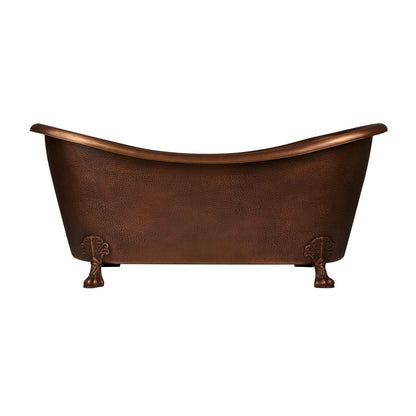 Coppersmith Creations Hammered Clawfoot Copper Double Slipper Tub