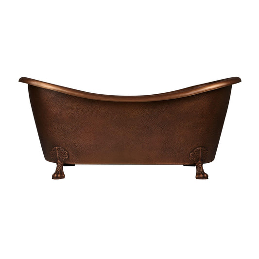 Coppersmith Creations Hammered Clawfoot Copper Double Slipper Tub