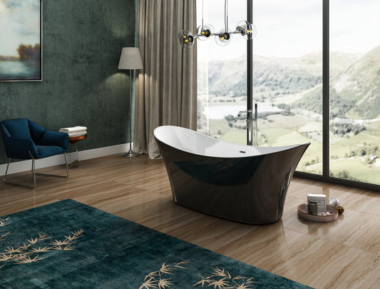 Charlotte Edwards Harrow Freestanding Bath - Gloss Black