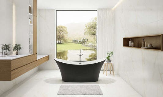 Charlotte Edwards Harrow Freestanding Bath - Matt Black