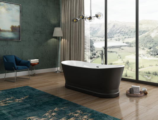 Charlotte Edwards Jupiter Freestanding Bath - Matt Black