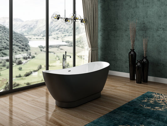 Charlotte Edwards Richmond Freestanding Bath - Matt Black