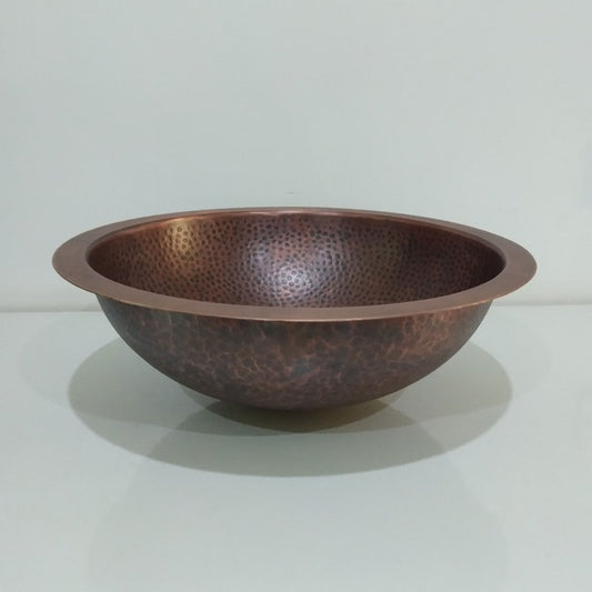 Coppersmith Creations Round Hammered Copper Bowl Sink