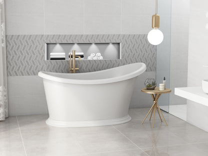 Roll Top Bath Company Jean Freestanding Bath – Compact Acrylic Roll Top Bathtub