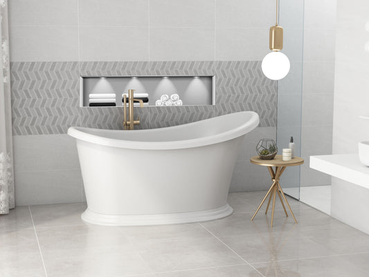Roll Top Bath Company Jean Freestanding Bath – Compact Acrylic Roll Top Bathtub